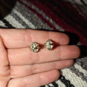 Crystal Earrings with Metal Wire Wrapping